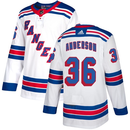 Adidas Rangers #36 Glenn Anderson White Away Authentic Stitched NHL Jersey