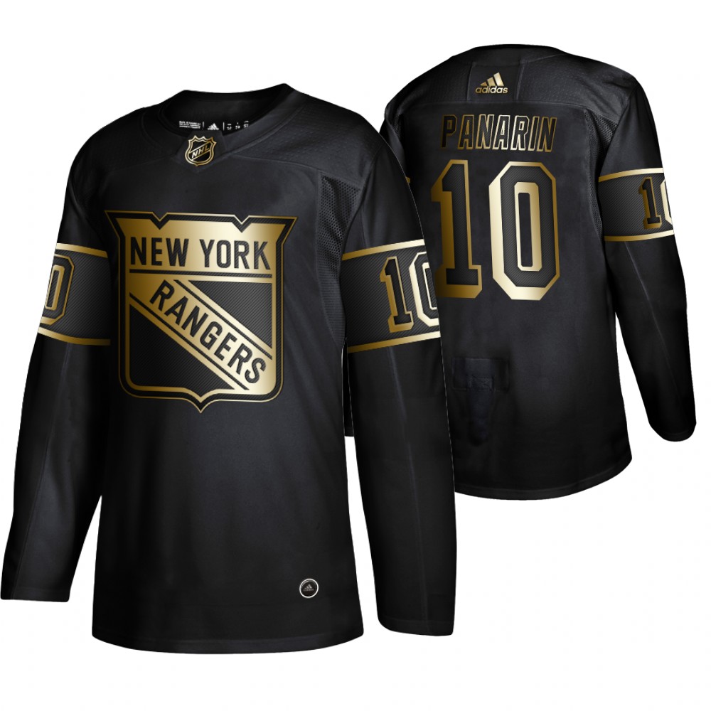 Adidas Rangers #10 Artemi Panarin Men's 2019 Black Golden Edition Authentic Stitched NHL Jersey