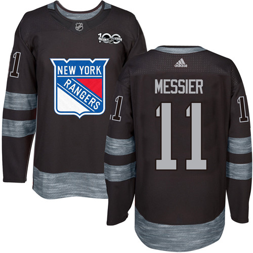 Adidas Rangers #11 Mark Messier Black 1917-2017 100th Anniversary Stitched NHL Jersey