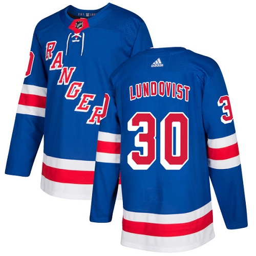 Adidas Rangers #30 Henrik Lundqvist Royal Blue Home Authentic Stitched NHL Jersey