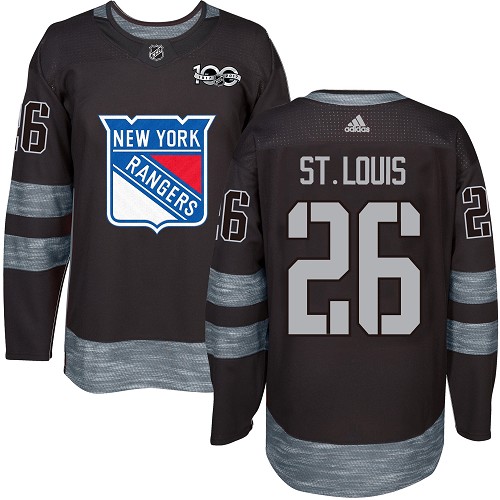 Adidas Rangers #26 Martin St. Louis Black 1917-2017 100th Anniversary Stitched NHL Jersey
