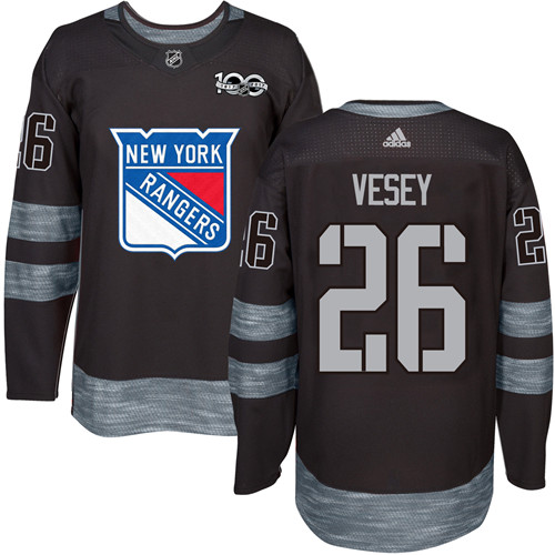 Adidas Rangers #26 Jimmy Vesey Black 1917-2017 100th Anniversary Stitched NHL Jersey