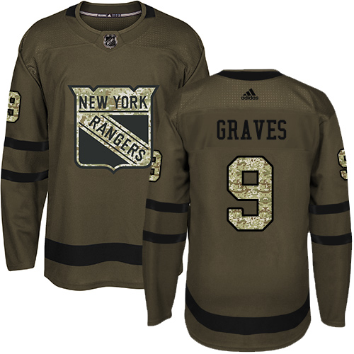 Adidas Rangers #9 Adam Graves Green Salute to Service Stitched NHL Jersey