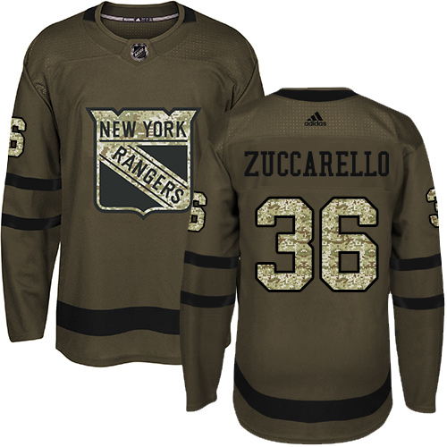 Adidas Rangers #36 Mats Zuccarello Green Salute to Service Stitched NHL Jersey