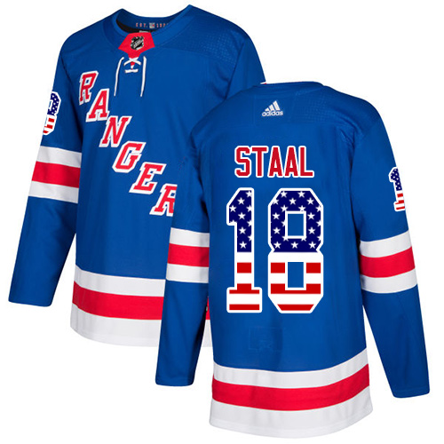 Adidas Rangers #18 Marc Staal Royal Blue Home Authentic USA Flag Stitched NHL Jersey