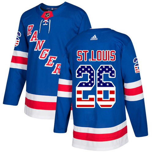 Adidas Rangers #26 Martin St. Louis Royal Blue Home Authentic USA Flag Stitched NHL Jersey