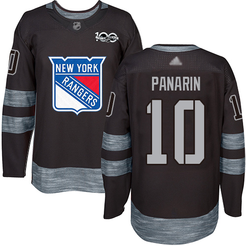 Adidas Rangers #10 Artemi Panarin Black 1917-2017 100th Anniversary Stitched NHL Jersey