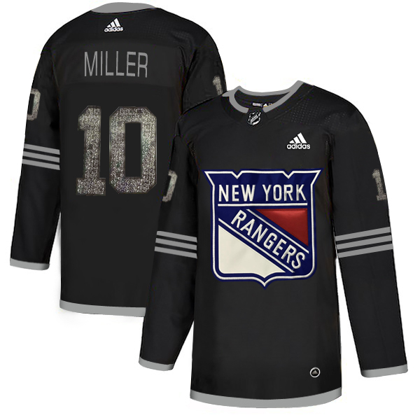 Adidas Rangers #10 J. T. Miller Black Authentic Classic Stitched NHL Jersey