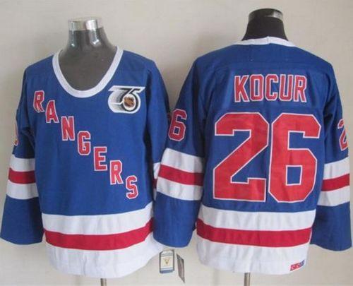 Rangers #26 Joe Kocur Blue CCM 75TH Stitched NHL Jersey