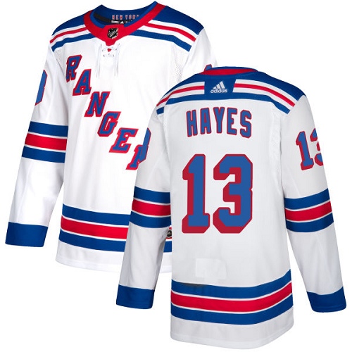 Adidas Rangers #13 Kevin Hayes White Road Authentic Stitched NHL Jersey