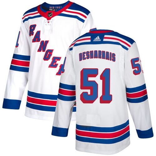 Adidas Rangers #51 David Desharnais White Away Authentic Stitched NHL Jersey