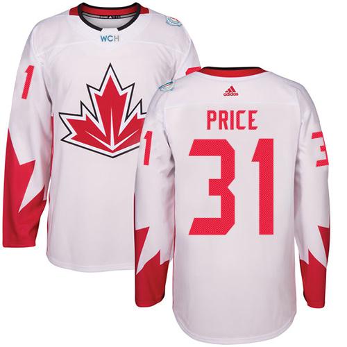 Team CA. #31 Carey Price White 2016 World Cup Stitched NHL Jersey