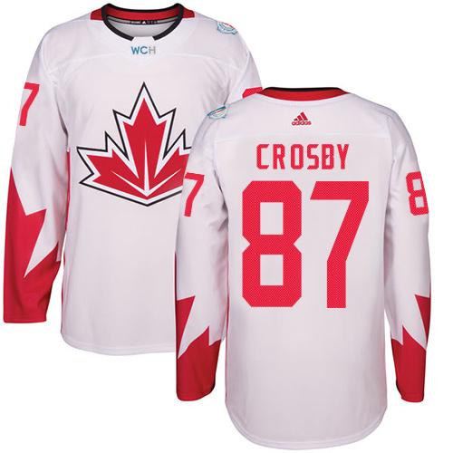 Team CA. #87 Sidney Crosby White 2016 World Cup Stitched NHL Jersey