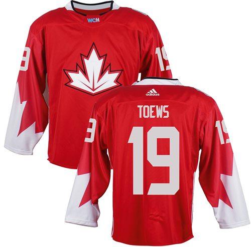 Team CA. #19 Jonathan Toews Red 2016 World Cup Stitched NHL Jersey