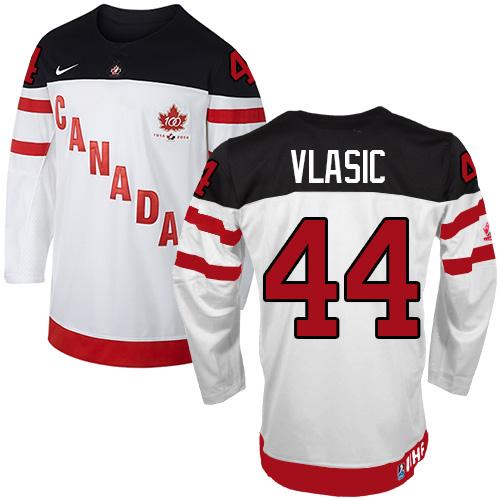 Olympic CA. #44 Marc-Edouard Vlasic White 100th Anniversary Stitched NHL Jersey
