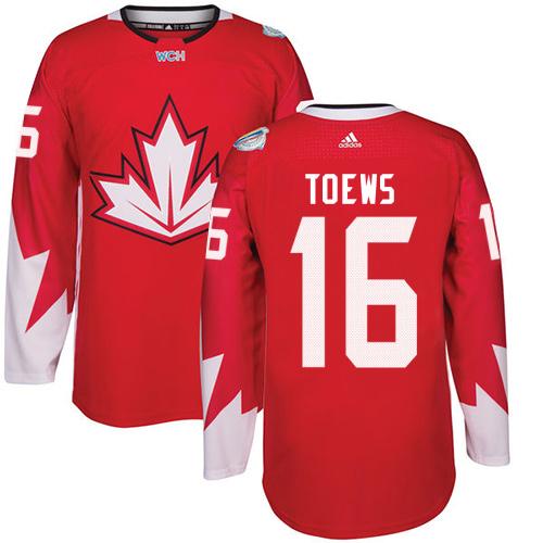 Team CA. #16 Jonathan Toews Red 2016 World Cup Stitched NHL Jersey