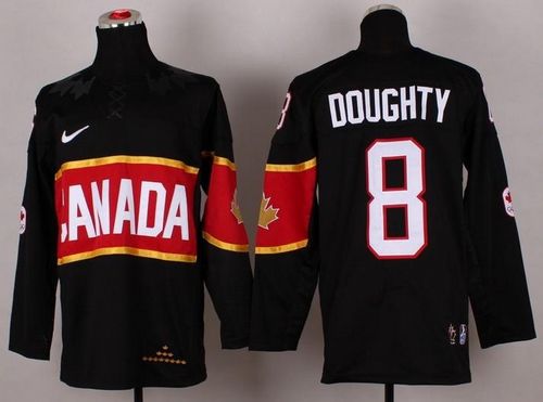Olympic 2014 CA. #8 Drew Doughty Black Stitched NHL Jersey