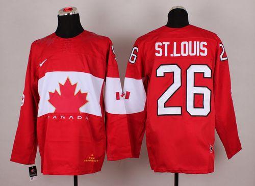 Olympic 2014 CA. #26 Martin St. Louis Red Stitched NHL Jersey