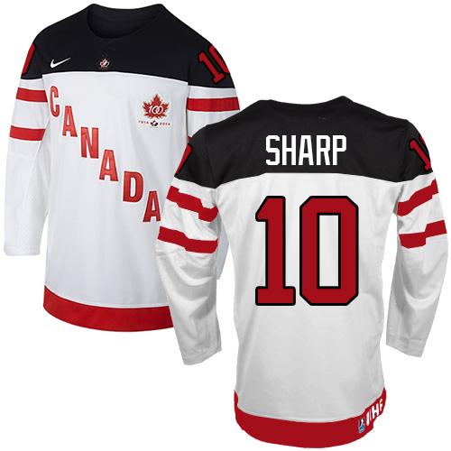 Olympic CA. #10 Patrick Sharp White 100th Anniversary Stitched NHL Jersey