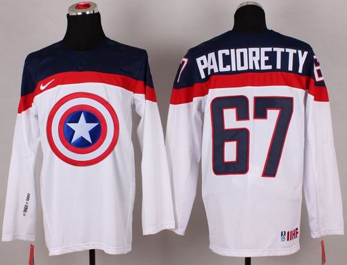 Olympic Team USA #67 Max Pacioretty White Captain America Fashion Stitched NHL Jersey