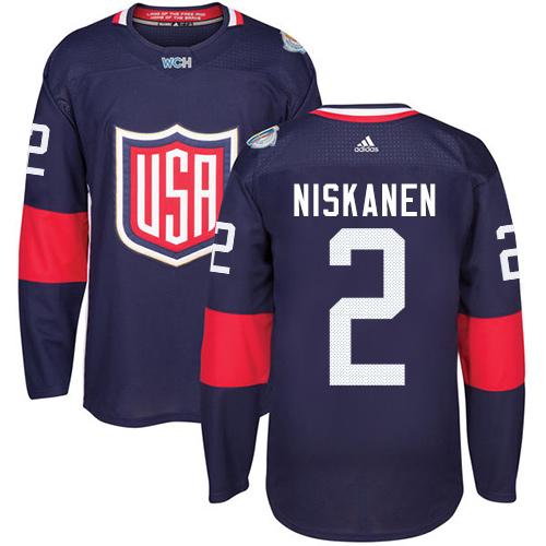 Team USA #2 Matt Niskanen Navy Blue 2016 World Cup Stitched NHL Jersey