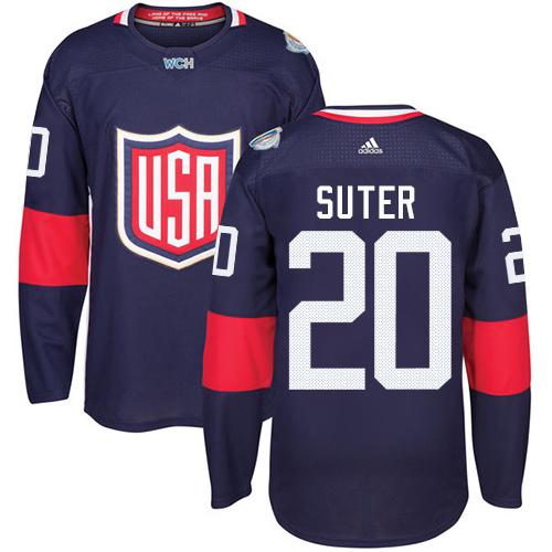 Team USA #20 Ryan Suter Navy Blue 2016 World Cup Stitched NHL Jersey