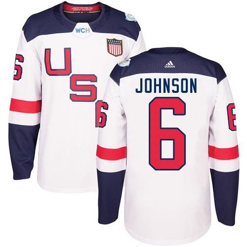 Team USA #6 Erik Johnson White 2016 World Cup Stitched NHL Jersey