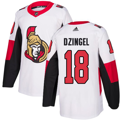 Adidas Senators #18 Ryan Dzingel White Road Authentic Stitched NHL Jersey