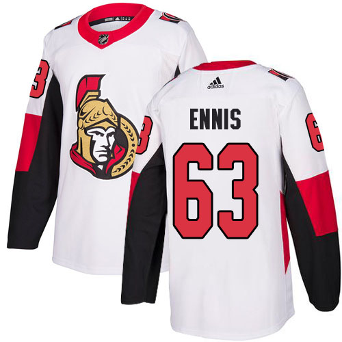 Adidas Senators #63 Tyler Ennis White Road Authentic Stitched NHL Jersey