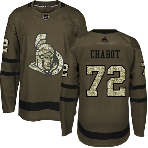 Adidas Senators #72 Thomas Chabot Green Salute to Service Stitched NHL Jersey