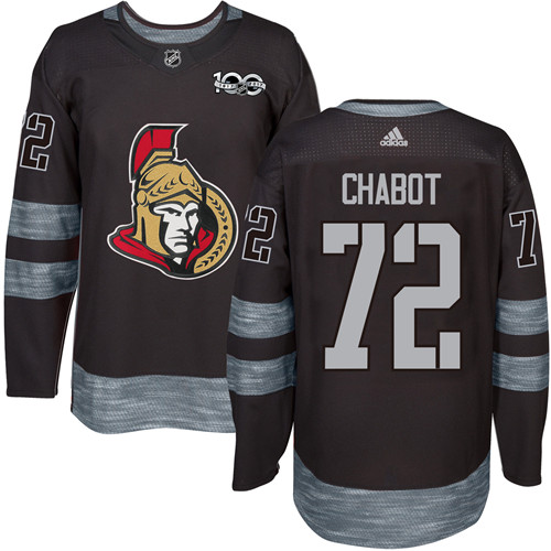 Adidas Senators #72 Thomas Chabot Black 1917-2017 100th Anniversary Stitched NHL Jersey