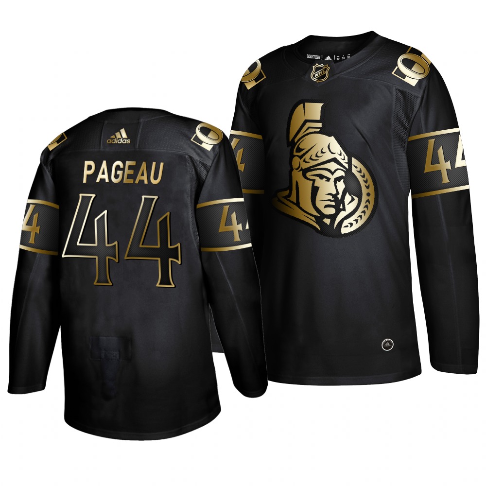 Adidas Senators #44 Jean-Gabriel Pageau Men's 2019 Black Golden Edition Authentic Stitched NHL Jersey