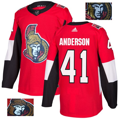 Adidas Senators #41 Craig Anderson Red Home Authentic Fashion Gold Stitched NHL Jersey