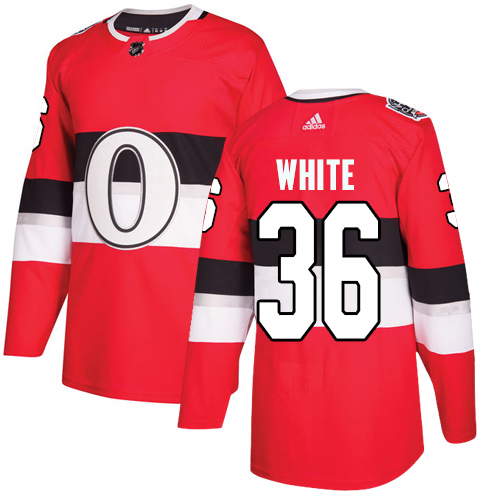 Adidas Senators #36 Colin White Red Authentic 2017 100 Classic Stitched NHL Jersey