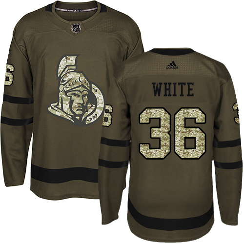 Adidas Senators #36 Colin White Green Salute to Service Stitched NHL Jersey