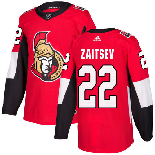 Adidas Senators #22 Nikita Zaitsev Red Home Authentic Stitched NHL Jersey
