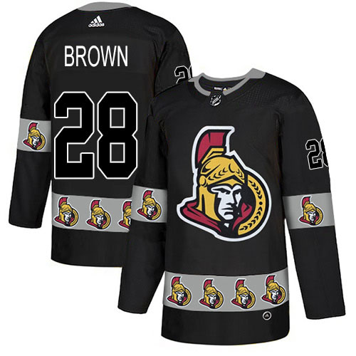 Adidas Senators #28 Connor Brown Black Authentic Team Logo Fashion Stitched NHL Jersey