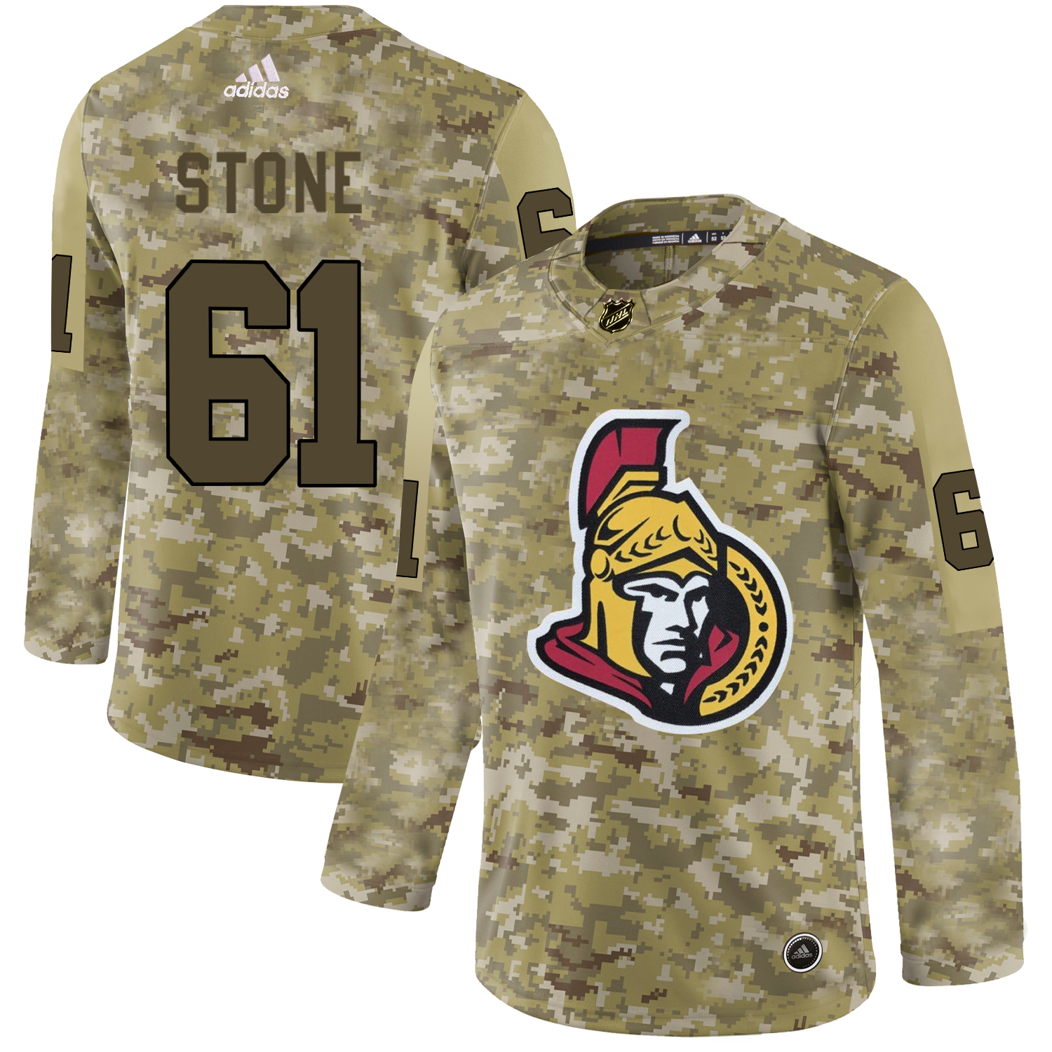 Adidas Senators #61 Mark Stone Camo Authentic Stitched NHL Jersey