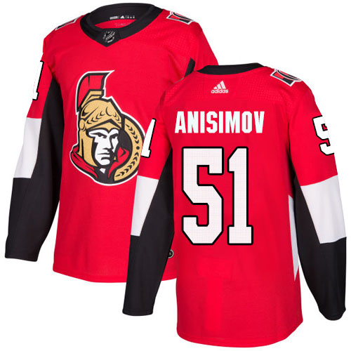Adidas Senators #51 Artem Anisimov Red Home Authentic Stitched NHL Jersey