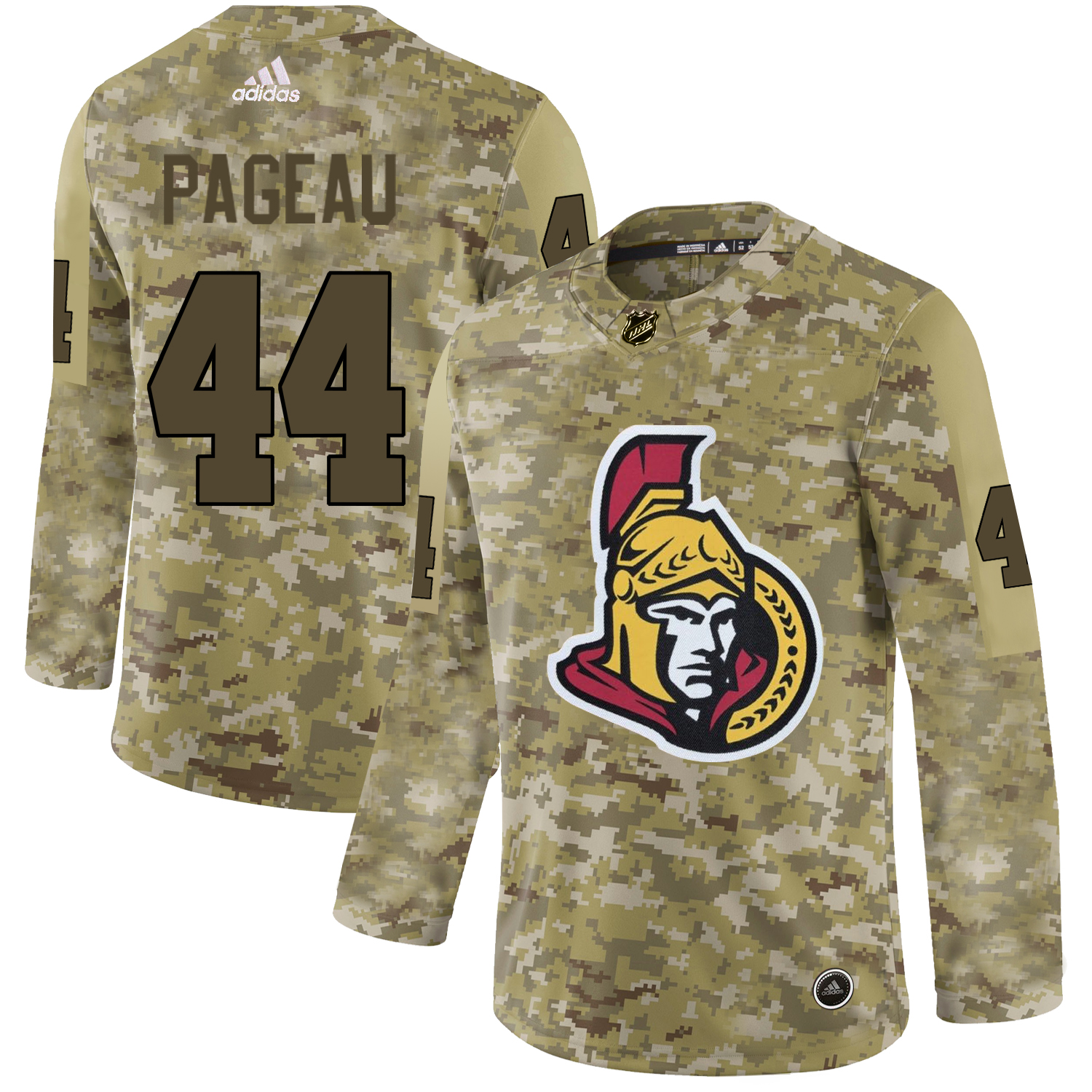 Adidas Senators #44 Jean-Gabriel Pageau Camo Authentic Stitched NHL Jersey