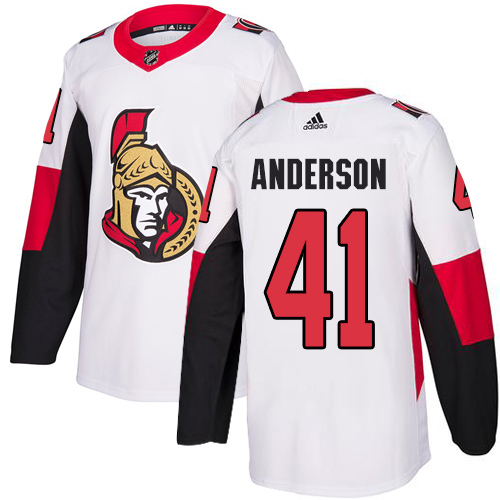 Adidas Senators #41 Craig Anderson White Road Authentic Stitched NHL Jersey
