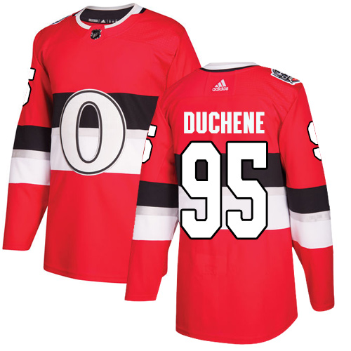 Adidas Senators #95 Matt Duchene Red Authentic 2017 100 Classic Stitched NHL Jersey