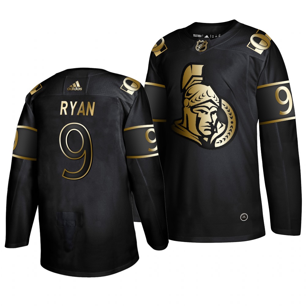 Adidas Senators #9 Bobby Ryan Men's 2019 Black Golden Edition Authentic Stitched NHL Jersey