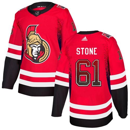 Adidas Senators #61 Mark Stone Red Home Authentic Drift Fashion Stitched NHL Jersey