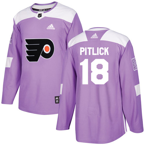 Adidas Flyers #18 Tyler Pitlick Purple Authentic Fights Cancer Stitched NHL Jersey