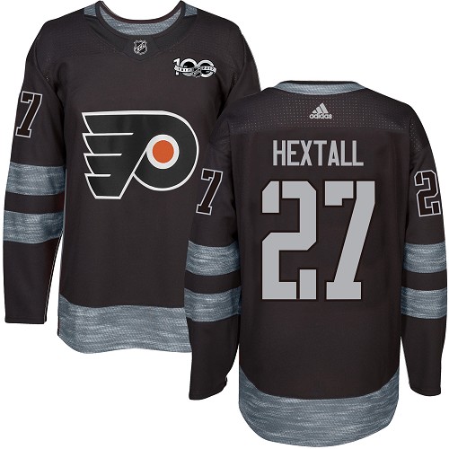 Adidas Flyers #27 Ron Hextall Black 1917-2017 100th Anniversary Stitched NHL Jersey