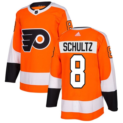 Adidas Flyers #8 Dave Schultz Orange Home Authentic Stitched NHL Jersey