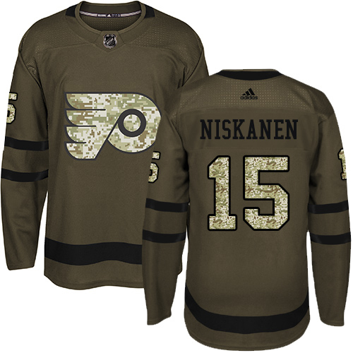 Adidas Flyers #15 Matt Niskanen Green Salute to Service Stitched NHL Jersey