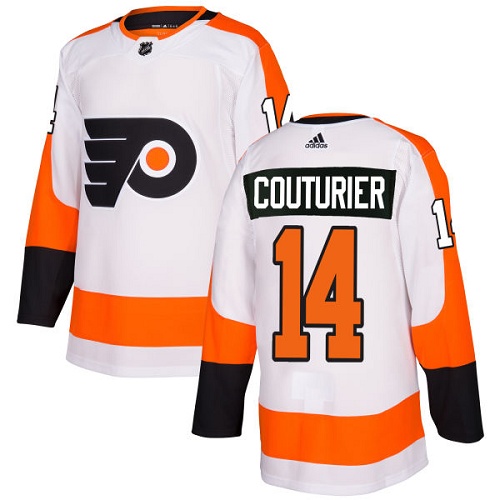 Adidas Flyers #14 Sean Couturier White Road Authentic Stitched NHL Jersey