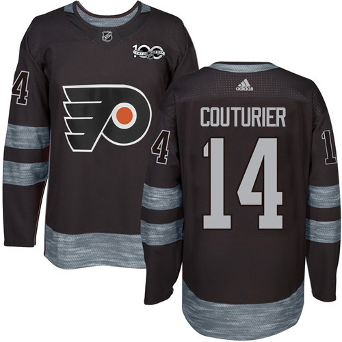 Adidas Flyers #14 Sean Couturier Black 1917-2017 100th Anniversary Stitched NHL Jersey